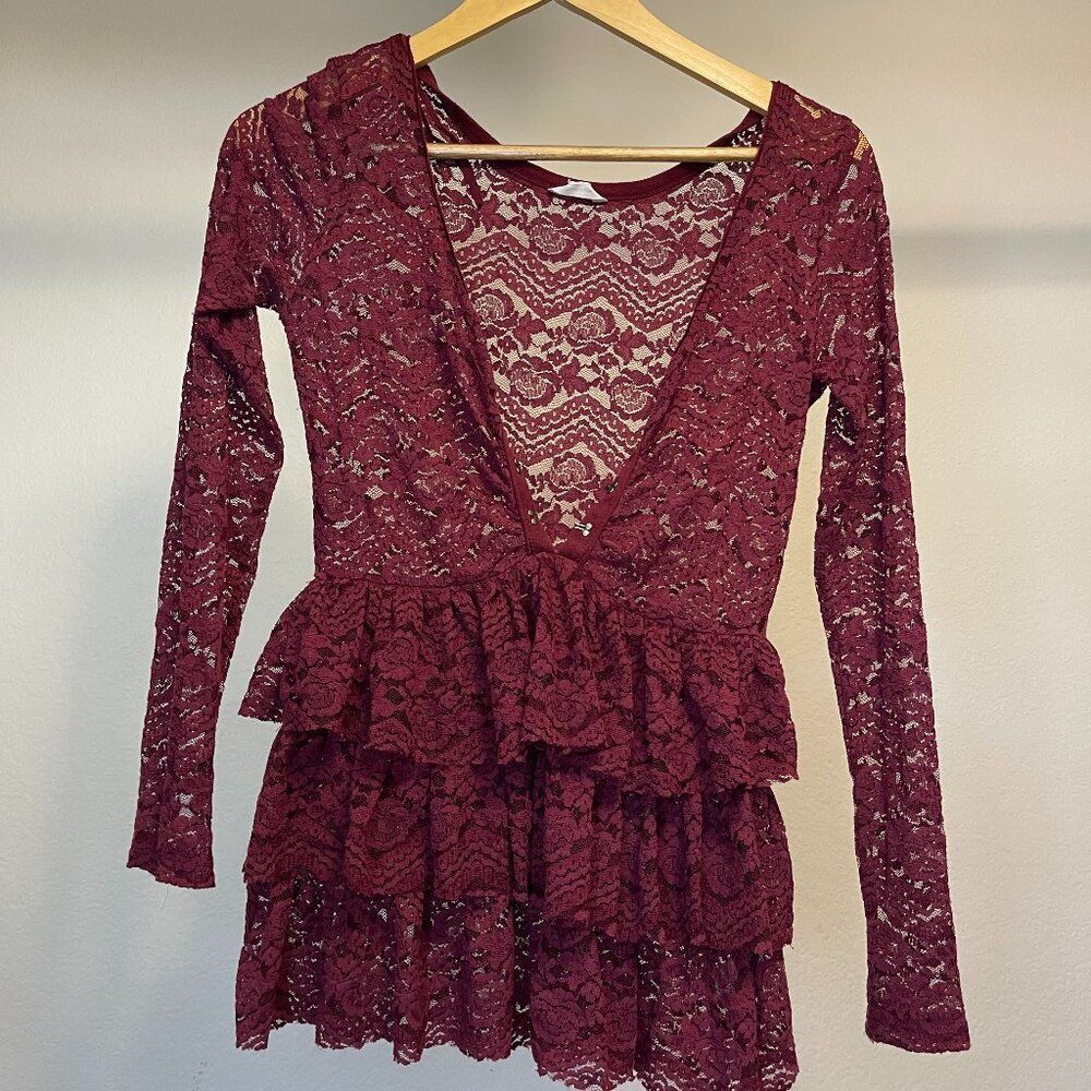 Y2K‎ Sheer Ruffled Top Whimsigoth Witchy